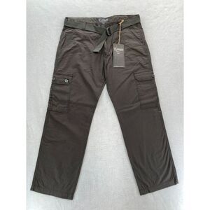 Vintage Koman Cargo Pants Mens 38x32 Relaxed Straight Gray Belted Y2K Skater